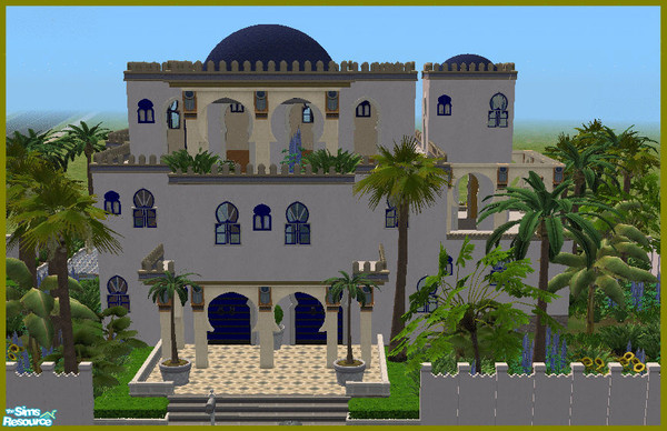 Sims 2 — Moroccan villa 2 by ripley66 — Another Moroccan villa this one done in white and blues. Lots of color, plenty to