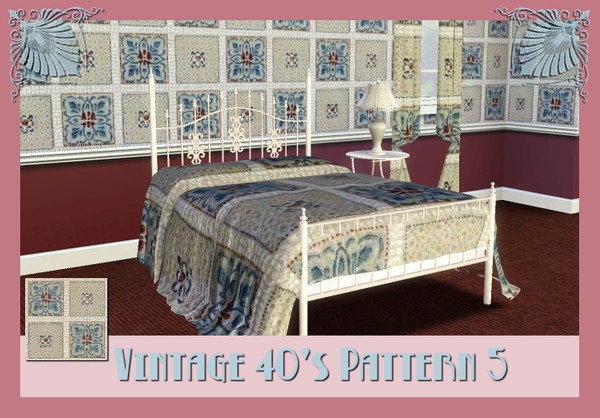 Sims 3 — Vintage 40's Pattern 5 by ziggy28 — Vintage 40's pattern 5. Suitable for walls, fabrics and floors. You will