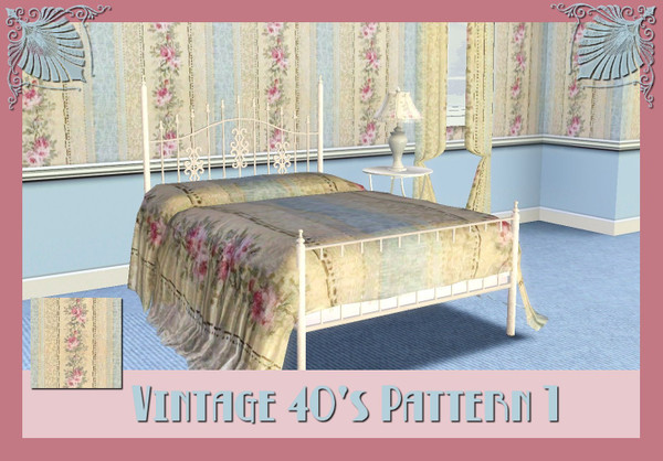 Sims 3 — Vintage 40's Pattern 1 by ziggy28 — Vintage 40's pattern 1. Suitable for walls and fabrics.