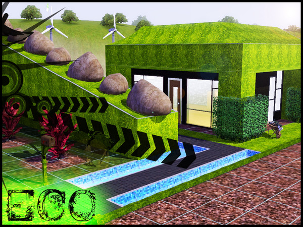 Sims 3 — Eco by IceCreamQueen — This Eco Friendly house is ideal for those who want to save money on household bills AND