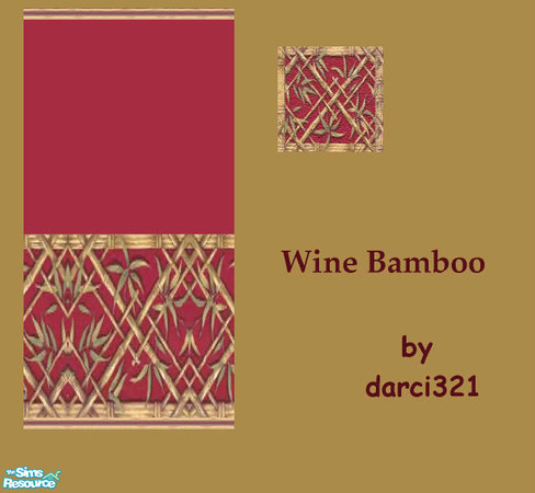 Sims 2 — Wine Bamboo by darci321 — This set consist of carpeting and wallpaper for a beach house, or flower shop, or just