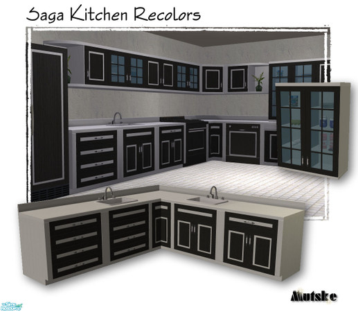 Sims 2 — Saga Recolorset - White by Mutske — Recolor set of the Saga Kitchen collection. In White. All uppercabinet uses