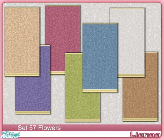 Sims 2 — Set 57 Flowers by Lianaa — Set 57 Flowers - 7 delicate floral wallpapers