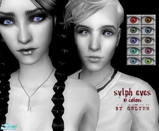 Sims 2 — Sylph Eyes by gelydh — Set of 10 realistic eye colors.
