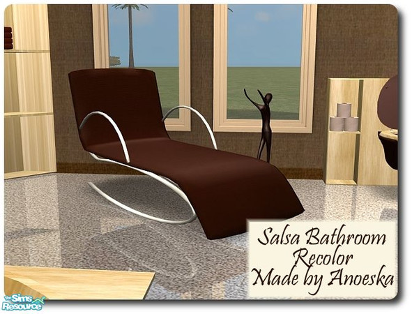 Sims 2 — Salsa Bathroom recolor Lounger by AnoeskaB — Modern darkbrown lounger, also matching the Salsa Bed and the Salsa