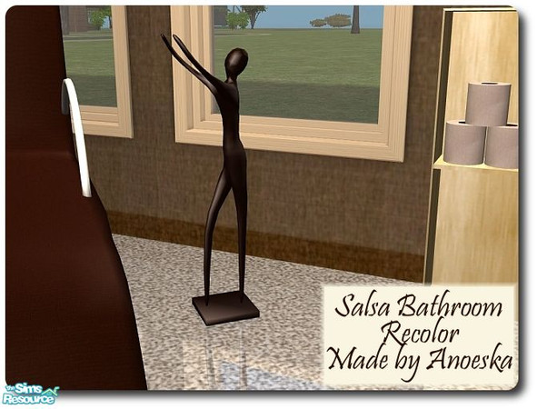 Sims 2 — Salsa Bathroom recolor Sculpture by AnoeskaB — Modern figurative sculpture in darkbrown. Part of the Salsa