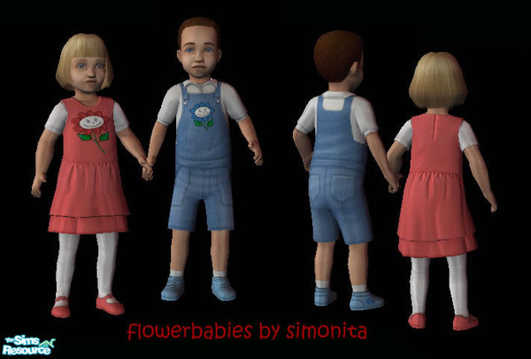 Sims 2 — everyday  clothing for babies by simonita — everyday spring clothing with lovely flower for your boys and girls 