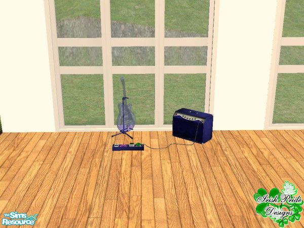 Sims 2 — Blue Glass Music Set - Guitar by Irish Pride — This glass guitar will provide you with hours of musical fun.