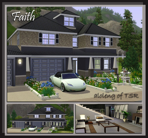 Sims 3 — Faith by aloleng — 3 bedroom, 2 toilet and bath, 3 car garage. WA expansion pack needed. Car not included. 