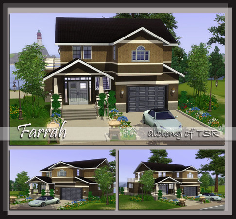 Sims 3 — Farrah by aloleng — 3 bedroom, 2 toilet and bath, 1 car garage home. Car not included. WA expansion pack needed.