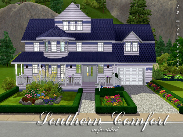 Sims 3 — Southern Comfort, unfurnished by matomibotaki — 3 bedrooms, 4 bathrooms, kitchen with dinning-area, large