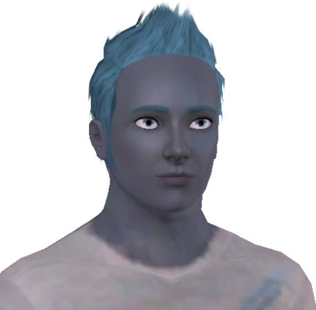 Sims 3 — Hendrik Zaylee- Blue Guy! by alicia7tommy — Hendrik Zaylee is a blue guy who is Brave and Athletic, he wants to