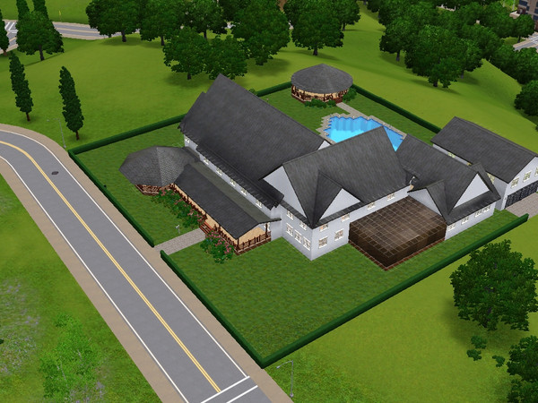 Sims 3 — Russell Mansion by SweetTrinity — Furnished 420893 Unfurnished 208559, comes with 6 bathroom, 8 bedrooms,