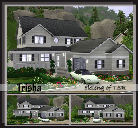 Sims 3 — Trisha by aloleng — 4 bedroom, 4 toilet and bath, 1 car garage home. Only the master's bedroom is furnished. All