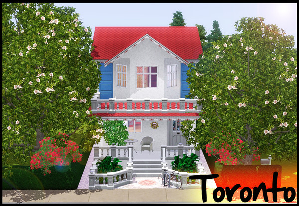 Sims 3 — Toronto by IceCreamQueen — This is a lovely whimsical two bedroom house, it has a big back garden with paths