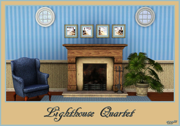 Sims 3 — Lighthouse Quartet by ziggy28 — Lighthouse Quartet four little paintings by the artisit Kate McRostie. Cloned