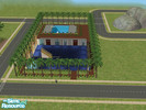 Sims 2 — Simple house by galadriel12 — A very simple house with lots of trees and flowers around it. It has a flat roof. 