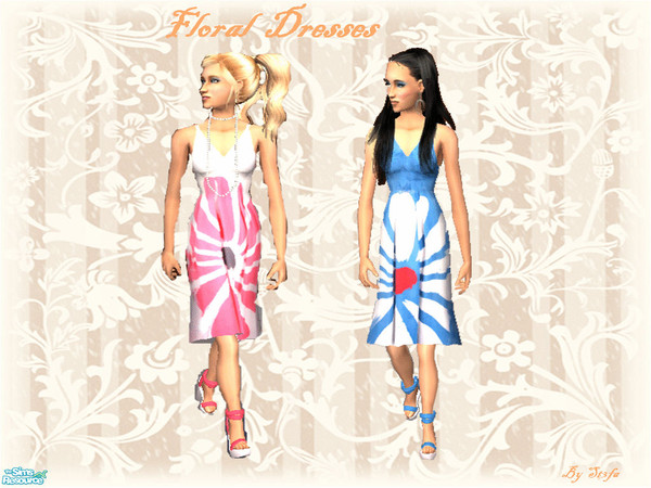 Sims 2 — Floral Dresses by st3fa — These dresses will be the envy of any girl,who doesn\'t has one yet.In this set are