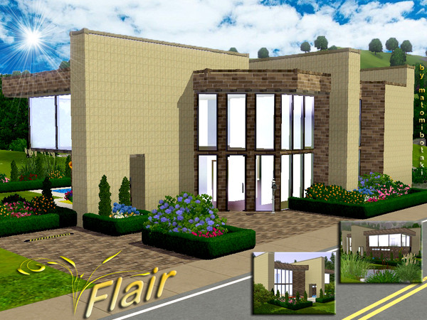 Sims 3 — Flair by matomibotaki — Not even a cheap house, but family-friendly and with a lot of flair, like its name
