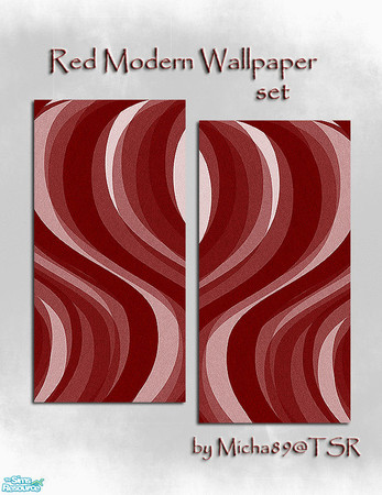 Sims 2 — Red Wallpapers set by micha89 — set containing two modern wallpapers.