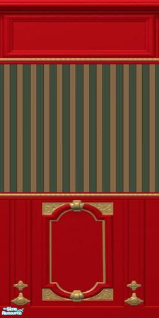 Sims 2 — Red Panel Hall Pumpkin Spice by titanicbrittanic — The red paneling Maxis without the divider makes a nice