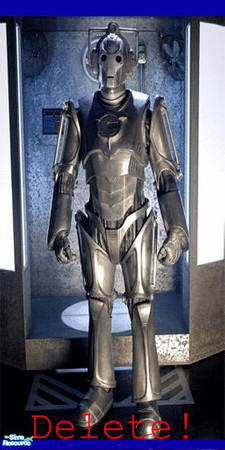 Sims 2 — Cyberman Wall by 15RabbitLane — A wall with one of the Doctors most famous enemies, Cybermen! Paste him on your