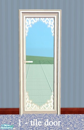 Sims 2 — Victorian Glass Door - 1 Tile by Raveena — You need Chrissy's mesh for this file to work in your game. Download