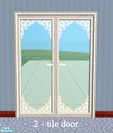 Sims 2 — Victorian Glass Door - 2 Tile by Raveena — You need Chrissy's mesh for this file to work in your game. Download