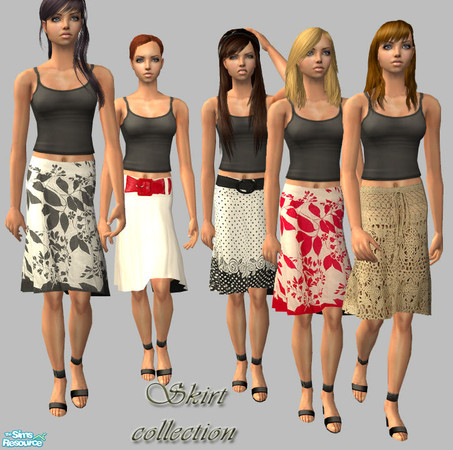 Sims 2 — SO_Collection_203 by Sophel21 — skirt collection - 5 skirts in different designs. works for female young adult