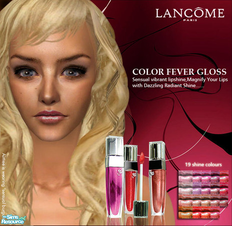 Sims 2 — LANCOME Colour Fever Gloss by monkey6758 — lipgloss - 19 colours