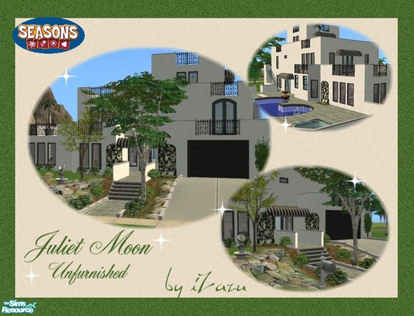 Sims 2 — Juliet Moon Unfurnished by iZazu — *Please see notes* Modern home has 3 flrs. Top Flr has Music Rm, Terrace. 2nd