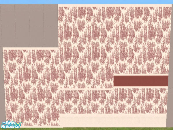 Sims 2 — Cranberry Toile Superset by tamlfra — Made as 2 panels, A & B, that you must alternate to get full pattern.