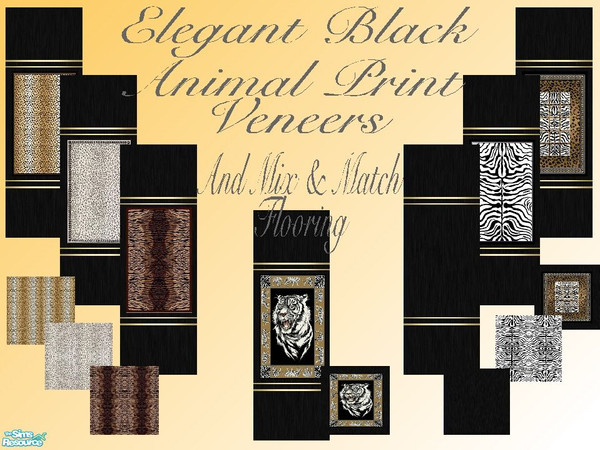 Sims 2 — Elegant Black Animal Print Veneers by lollipop6969 — A lovely set of Black Animal Print Veneers with matching