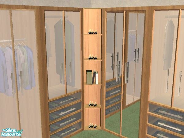 Sims 2 — AnoeskaB Salsa Mirror by luvs10s — Recolour of AnoeskaB's fabulous Corner unit with shelves in a light wood