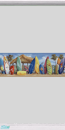 Sims 2 — Surfside - Painted Wall 3 by Cerulean Talon — Beautiful surfboards and fun colors bring the ocean to any home or