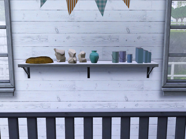 Sims 3 — Ambitions Shelf Objects Beachy Recolour by samusa06 — Colour options for the items on the shelves. Created by