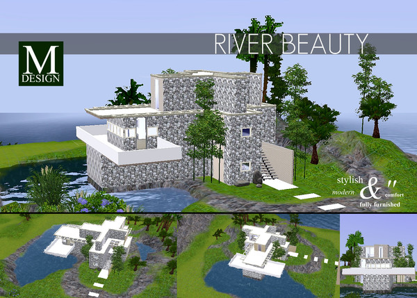 Sims 3 — 'River Beauty' - Modern House *FF* by moieem — by moieem. 