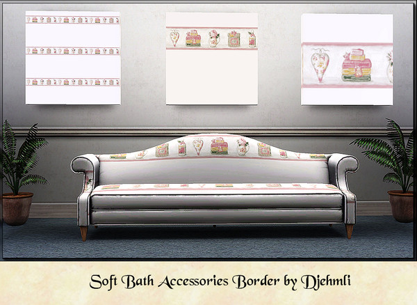 Sims 3 — Djem_Soft Bath Accessories Border by djehmli — A soft delicate accessory border. Four color-able palettes