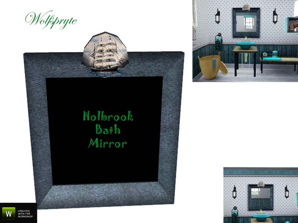 Sims 3 — Holbrook Bath Mirror TSRAA by wolfspryte — Part of the Holbrook Bath Collection