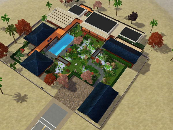 Sims 3 — Katana  by ErikMesa1179 — Oriental inspired compound featuring large flowing living spaces, 3 BR, 5 BA, Karate