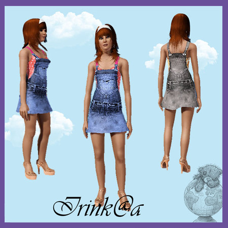 Sims 3 — Jeans sarofan for a teenager by Irishkakic — Jeans sarofan for a teenager
