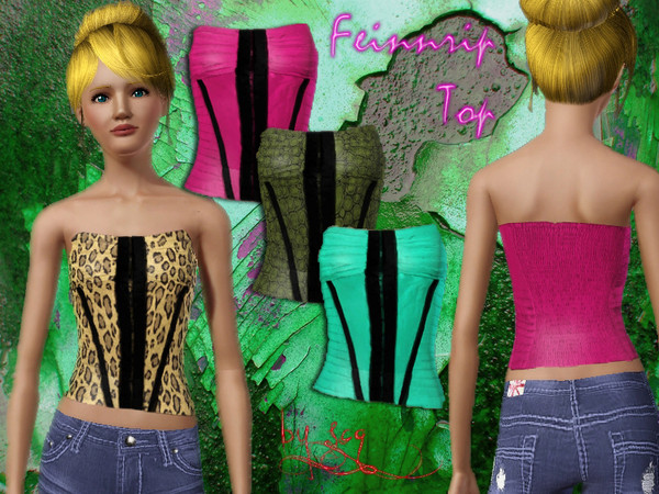 Sims 3 — Feinnrip Top by SouR_CherrY_GirL — 1 recolorable palette 4 different version. Happy Simming (: