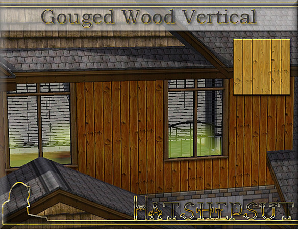 Sims 3 — Gouged Wood Vertical by hatshepsut — Natural wood siding ideal for rustic buildings