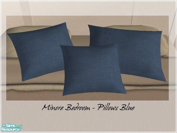Sims 2 — Minore Bedroom in White - Cushions Blue by mky1374 — Recolor for Muranos Minore Bedroom Cusions in Blue