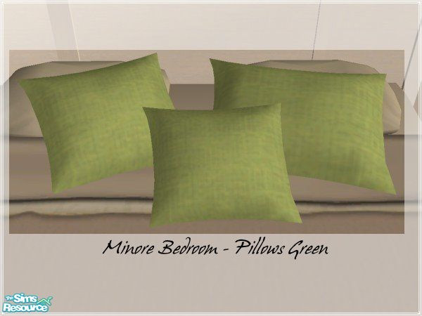 Sims 2 — Minore Bedroom in White - Cushions Green by mky1374 — Recolor for Muranos Minore Bedroom Cushions Green