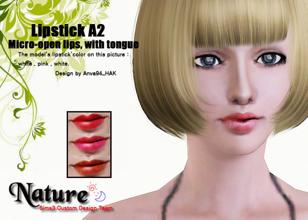 Sims 3 — Lipstick A2 with tongue  by anva94_Hak — This is a new attamp. Don't you think it's cool or cute or sexy?.. 0. 0