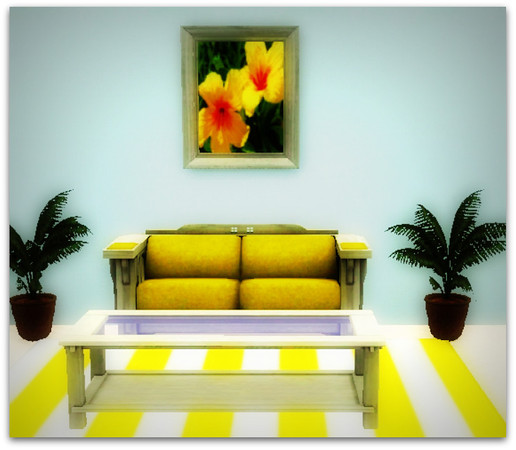 Sims 3 — Beach Hibiscus Painting03 by Madlen2 — A very nice Painting of Yellow Hibiscus flowers. 