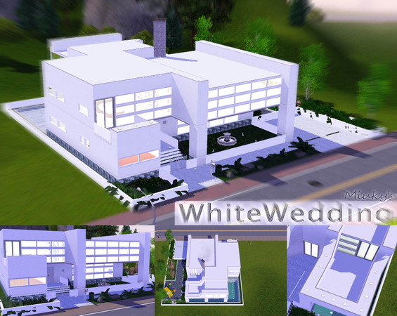 Sims 3 — WhiteWedding by miuky386 — 30x30 lot, partially furnished, 3BE, 2BA, little garden, big pool, 2 park places, 2