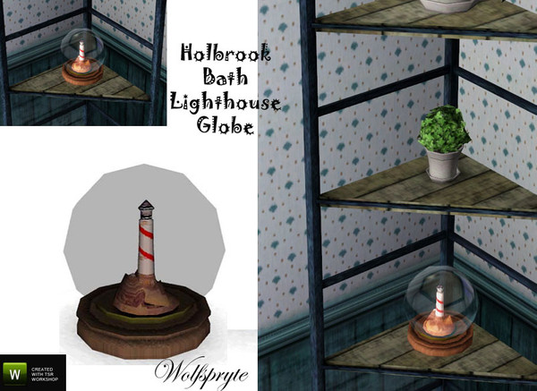 Sims 3 — Holbrook Bath WaterGlobe TSRAA by wolfspryte — part of the Holbrook Bath Collection A lighthouse in a