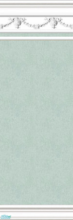 Sims 2 — jsf2RSAqua by jsf —  Rope swagged white mouldings hold a mottled aqua blue wallpaper. Matching carpet is